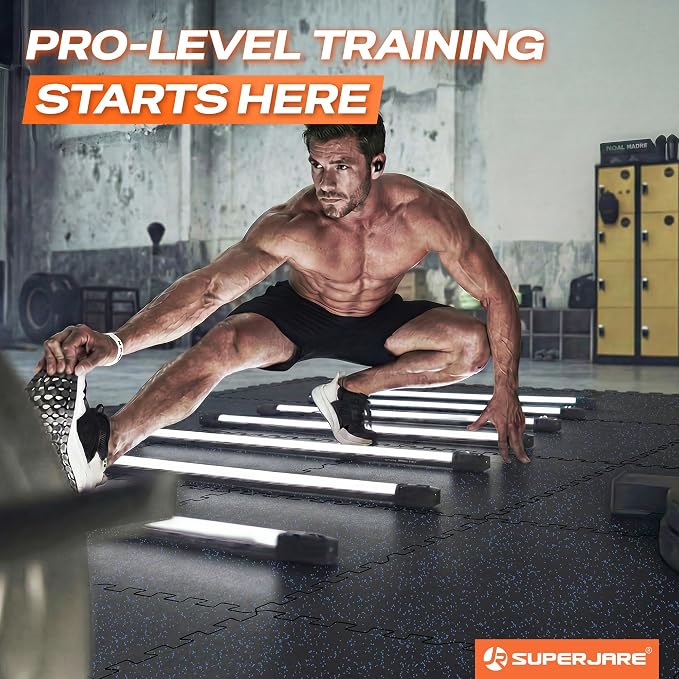 SUPERJARE 0.56'' Thick 36 Pcs 144 Sq Ft Rubber Top Exercise Equipment Mats - Image 2