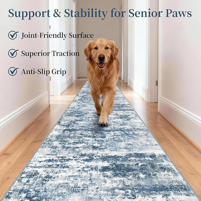 Runners for Hallways Ultra Non-Slip 2x10 Long Runner Rugs Washable Abstract - Image 2