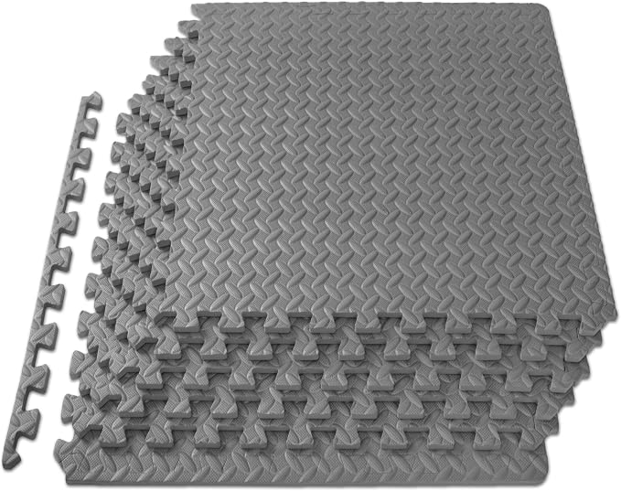 ProsourceFit Exercise Puzzle Mat ½-inch, EVA Interlocking Foam Floor Tiles by ProsourceFit