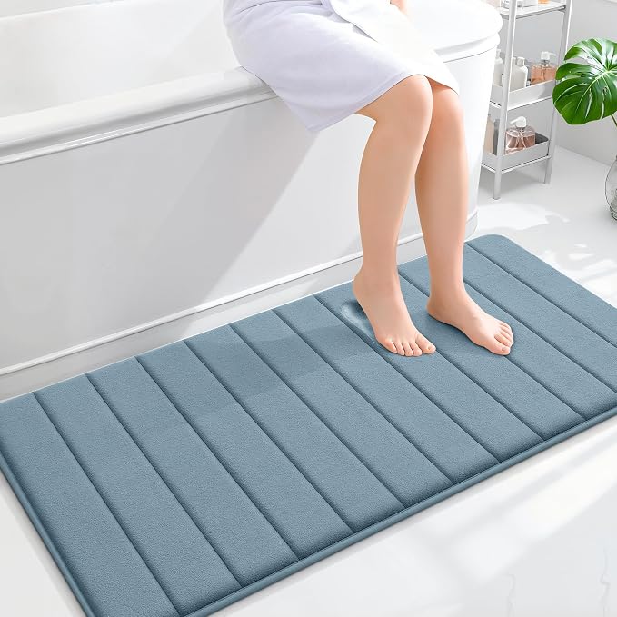 OLANLY Memory Foam Long Bathroom Rugs Runner 47x24, Super Soft Absorbent Bath by OLANLY