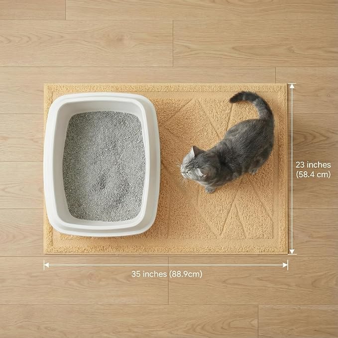 WePet Cat Litter Box Mat, Kitty Premium PVC Pad, Durable Trapping Rug, - Image 2