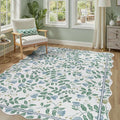 DCX Washable Botanical Floral Rug 3x5, Non Slip Low Pile Carpet by DCXWashableRug