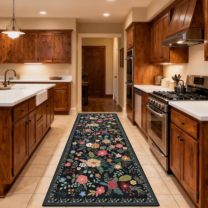 Washable 2'6" x 10' Runners for Hallways, Non Slip Long Floor Runner for Kitchen by Unknown