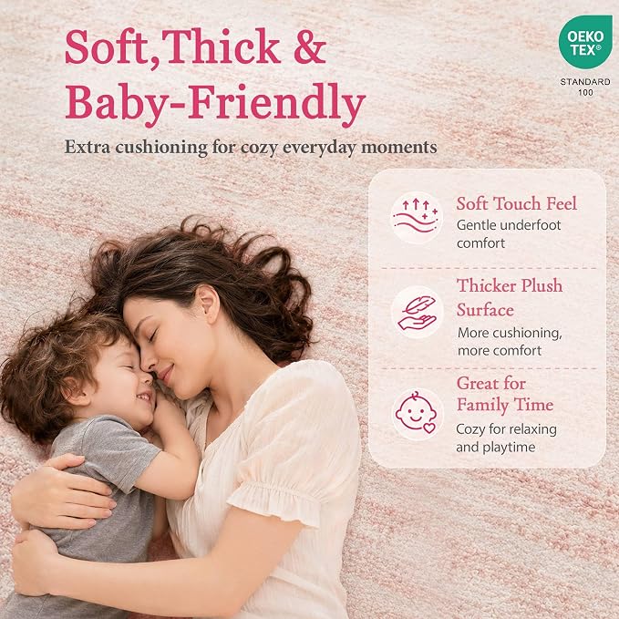 Latte&Fog Ultra Soft Thick Plush Bounce-Back, 5x7 Area Rugs - Image 8