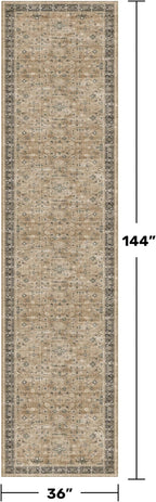 Hazo Haus Natural Taupe Washable 3x12 Extra Long Hallway Runner Rug, Washable - Image 2