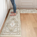 Collive Farmhouse Anti Fatigue Kitchen Mat, Cushioned Kitchen Rug Sets of 2 by Collive
