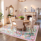 LIVEBOX 5 x 7 Pink Rugs for Bedroom Girls, Soft Patchwork Pink Rug for Living - Image 7