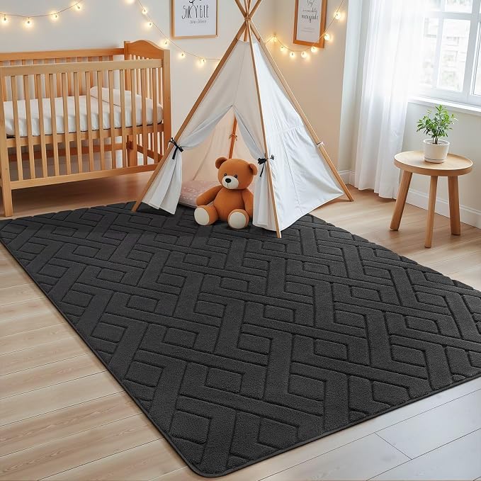 Macgace Ultra Soft Dark Grey Area Rug by Macgace