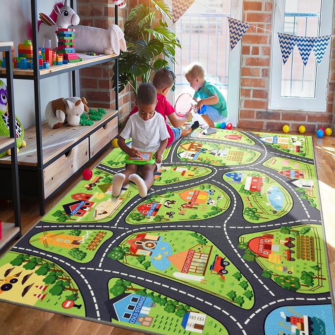 Farmyard Adventure Play Rugs, Educational and Fun Farm Play Mat - Image 2