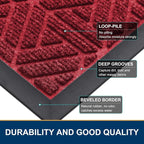Smiry Front Door Mat Outside Entrance, Heavy Duty Sturdy Natural Rubber Doormat - Image 4