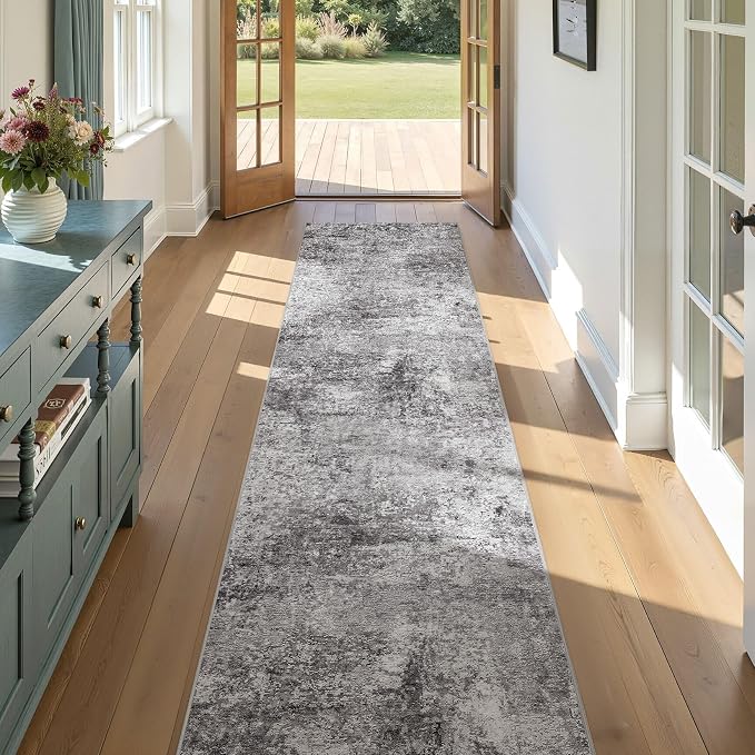 DMOYEST Washable Runner Rug for Hallway: 2.6x10 Neutral Modern Abstract Low - Image 8