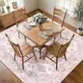 RELEANY Area Rugs Square 7ft Washable Non-Slip, Floral Vintage Distress by RELEANY