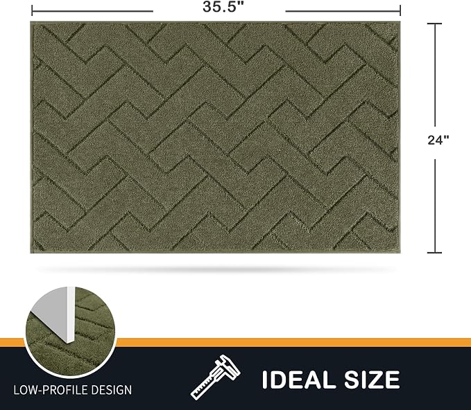 PURRUGS Dirt Trapping Door Mat 24" x 35.5", Non-Slip Machine Washable Entry Rug - Image 2