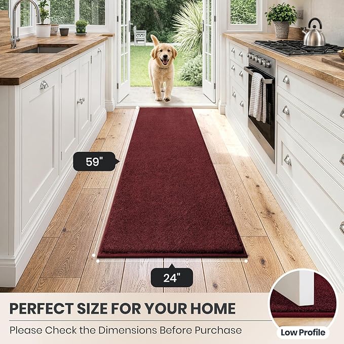 PURRUGS Dirt Trapping Door Mat 24" x 59", Non-Slip Machine Washable Entryway Rug - Image 8