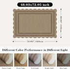 Modern Easy Jute 4x6 Outdoor Patio Rug, Washable Indoor Brown Kitchen Rugs - Image 2