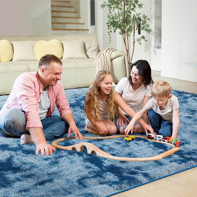 Ultra Soft Rug for Living Room, 4X6 Fluffy Shag Area Rug for Bedroom, Modern - Image 6