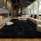 Black Fluffy 9x12 Large Area Rugs - Image 7