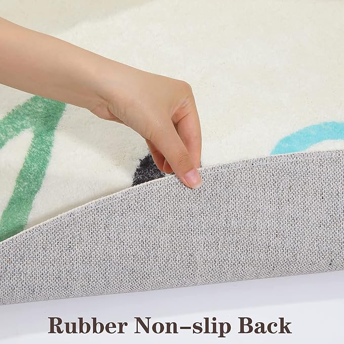Topotdor Round Kids Play Rug Alphabet Nursery Area Rug Extra Large Soft - Image 6