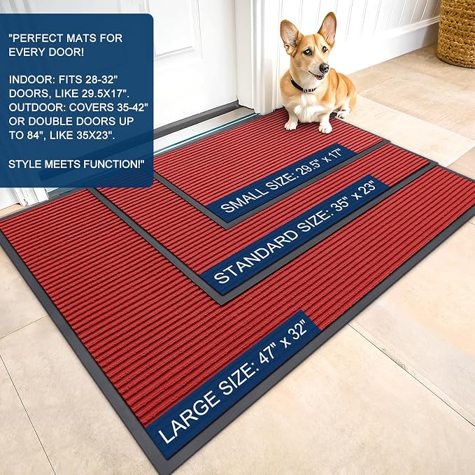 OLANLY Front Door Mat Indoor Outdoor Entrance, Waterproof Heavy Duty Doormat - Image 2