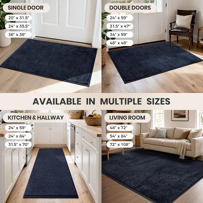 PURRUGS Dirt Trapping Door Mat 20" x 31.5", Non-Slip Machine Washable Entryway - Image 9