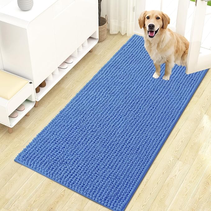 OLANLY Dog Door Mat for Muddy Paws 47x24, Ultra Absorbent Chenille Mud Doormat by OLANLY
