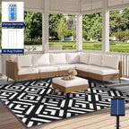 Outdoor Rug 6x9Ft, Solar Powered Outdoor Camping Rug - Image 3