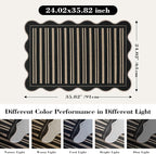 Striped Easy Jute Entryway Rug, 2x3 Black Indoor Outdoor Doormat, Washable - Image 2