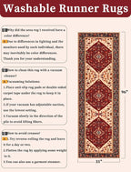SERISSA Runner Rug for Hallways, Long Boho Rug Vintage Red Black Hallway Stair - Image 6