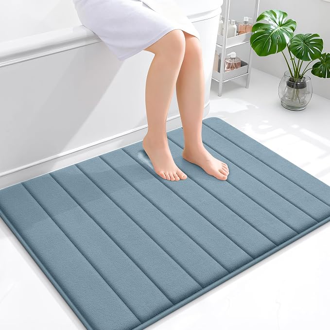 OLANLY Memory Foam Bath Mat 40x32, Super Soft Absorbent Bathroom Rugs, Quick Dry by OLANLY