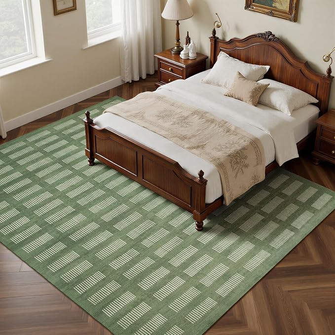 Washable Rugs 8x10 Area Rugs for Living Room, Ultra Soft Faux Wool Retro Carpets - Image 5