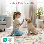 Coquette Pink Bow Rug 5x7, Washable Floral Area Rug - Image 7