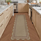 Scalloped Easy Jute 2x6 Kitchen Runner Rug, Washable Rugs - Image 3