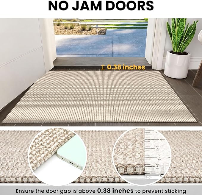 IOHOUZE Washable Area Rug 3x5 Non Slip Rubber Backed Woven Rugs - Image 3