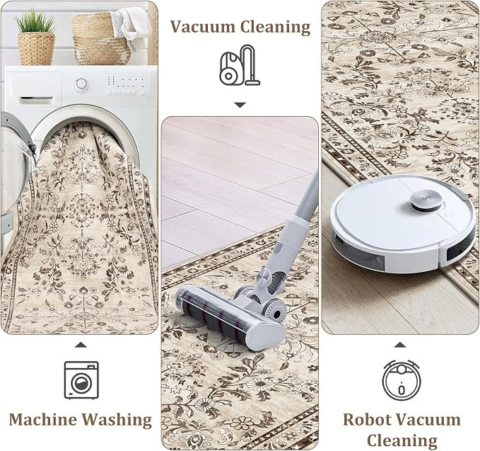 Yamaziot Washable Runner Rug 2x3 – Floral Non Slip Small Entryway Rug - Image 3