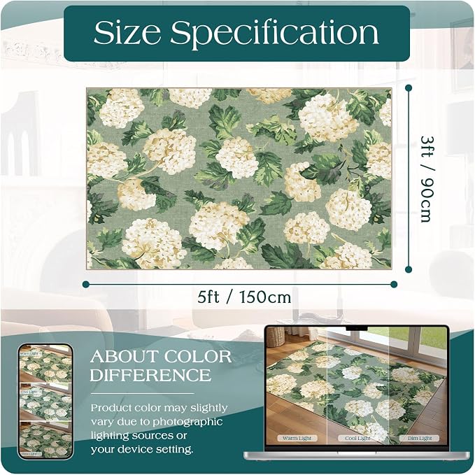 3x5 Floral Entry Rug - Image 7