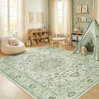 CAPALOCA Machine Washable Rugs Nursery Rug Cute Girl Non Slip Low Pile Water - Image 8