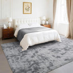 BENRON Fluffy Rugs for Living Room 5x8 Tie-dye Grey, Washable Large Area Rugs - Image 2