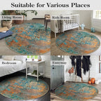 Lahome Modern Abstract Round Rug - 4Ft Colorful Rugs - Image 6