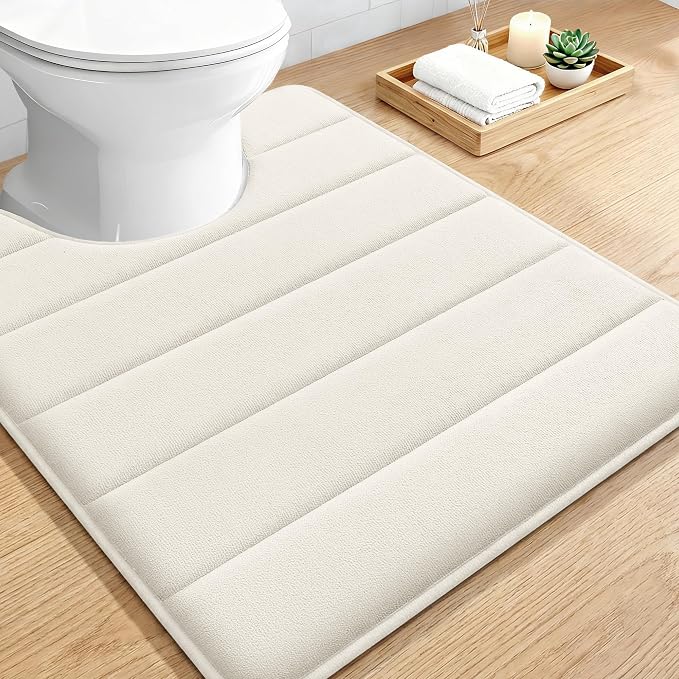 OLANLY Memory Foam Toilet Rugs U Shaped 24x20, Super Soft Absorbent Contour by OLANLY