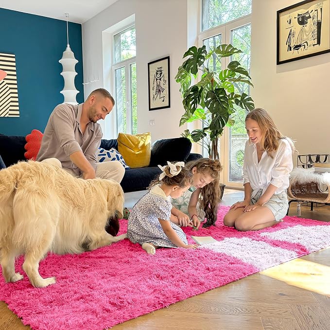 OLANLY 3x5 Machine Washable Small Bedside Rug, Soft Fluffy Shaggy Rugs - Image 7
