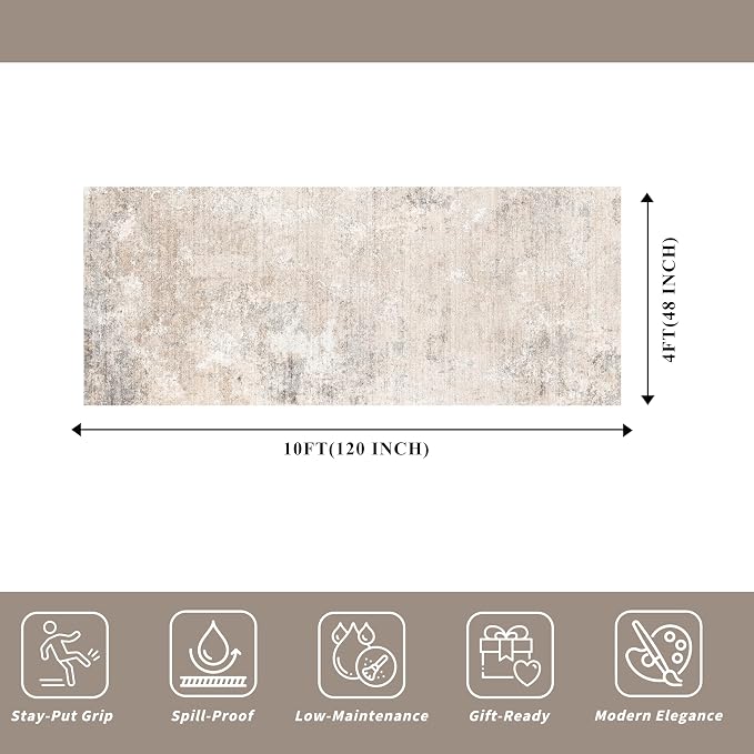 4x10 ft Extra Wide Hallway Rug – Non-Slip Washable Large Carpet Runner - Image 2