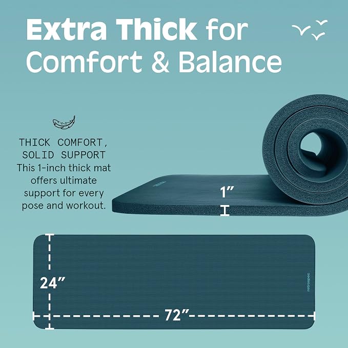 Retrospec Solana Yoga Mat 1" Thick w/Nylon Strap - Image 3