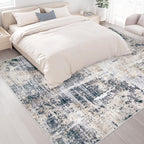 Area Rugs 9x12 Living Room: Washable Rug Modern Abstract Large Rugs Soft Non - Image 4