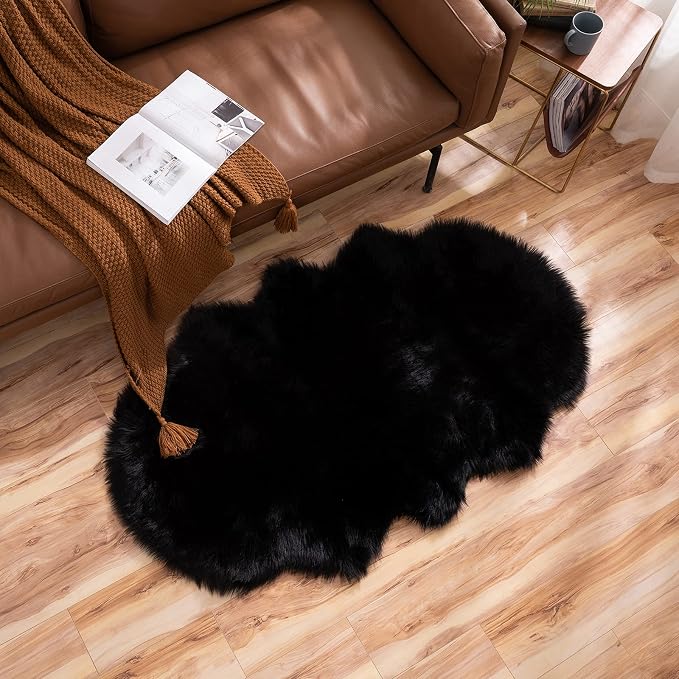 MIULEE Luxury Super Soft Fluffy Area Rug Faux Fur Sheepskin Rug Decorative - Image 7