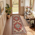 RELEANY Area Rugs Runner 2'x6' Washable Non-Slip, Floral Vintage Distress by RELEANY