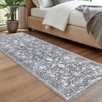 KILOCOCO Hallway Runner 2.6x8 Rug Runner Printed Vintage Floral Washable - Image 8