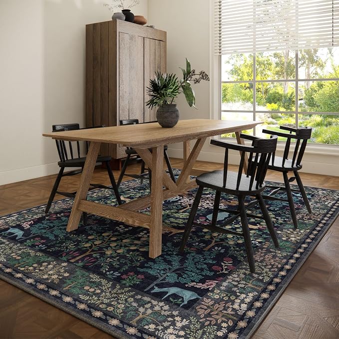 9x12 Area Rugs for Living Room: Washable Bedroom Rug Vintage Area Rug Stain - Image 6
