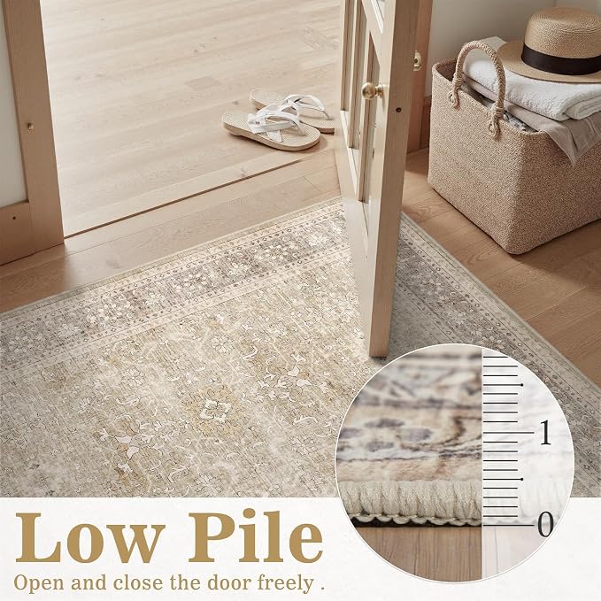 DCX Beige and Taupe 4x6 Rug, Kid & Pet Friendly - Image 8