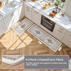 Collive Farmhouse Anti Fatigue Kitchen Mat, Cushioned Kitchen Rug Sets of 2 - Image 2