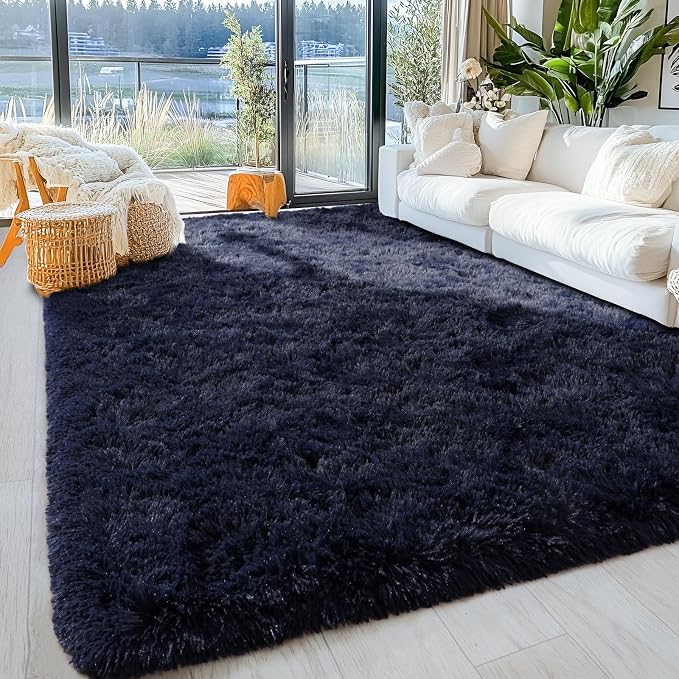 Area Rugs for Living Room 6x9, Ultra Soft Fluffy Rug for Bedroom, Modern Shaggy - Image 3